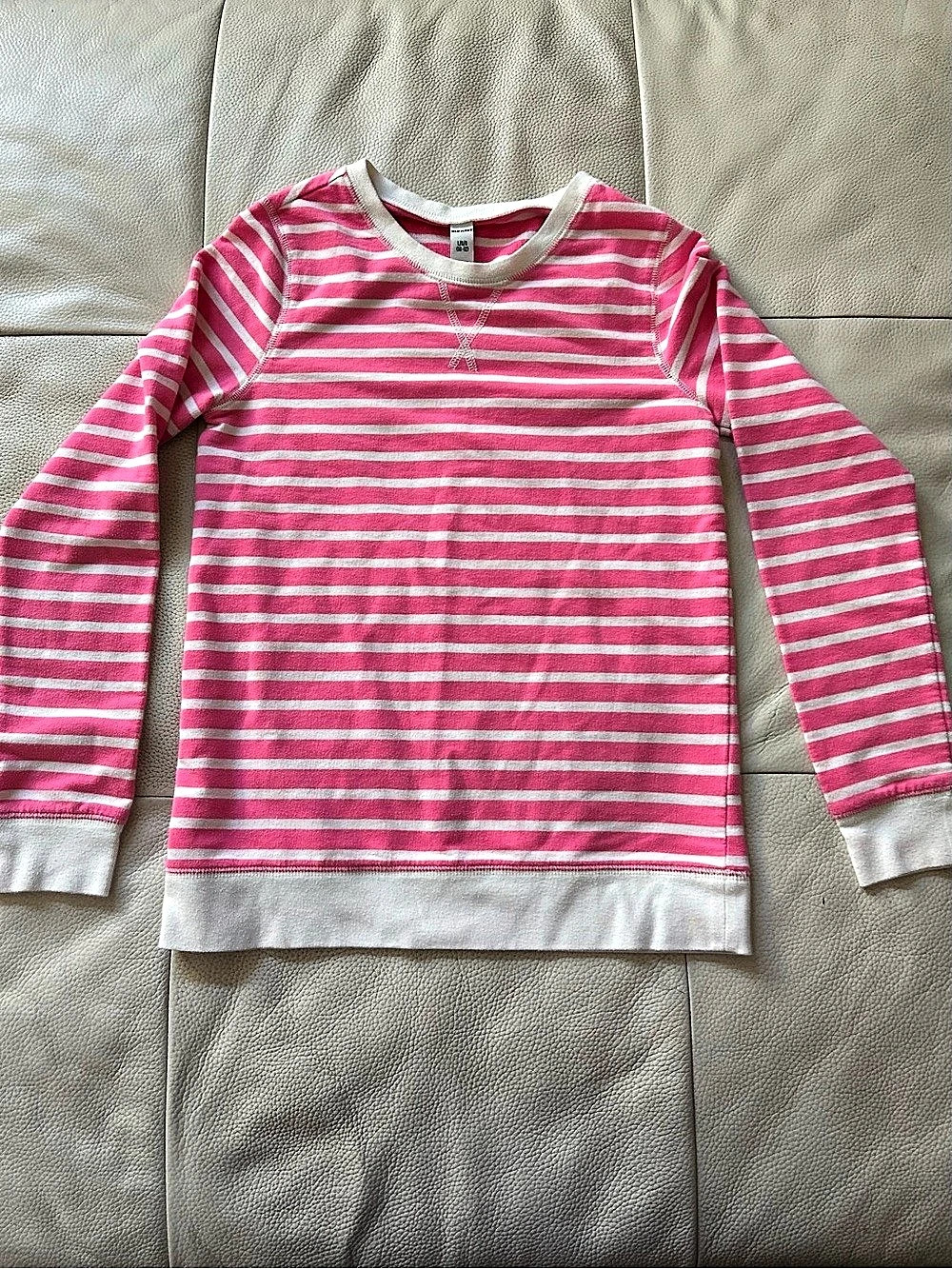 Old Navy Girls Striped Long Sleeve Top Pink & White Like New, Size L 10/12